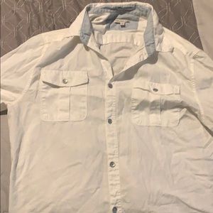 White Calvin Klein linen button up